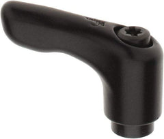 KIPP - M3 x 0.5, 13mm Hub Diam, Zinc Die Cast (Steel Components) Tapped Insert Adjustable Clamping Handle - 47mm OAL, 31mm High, 9mm Hole Depth - Benchmark Tooling