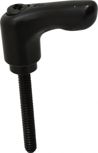 KIPP - #10-24, 0.55" Hub Diam, Zinc Die Cast (Steel Components) Threaded Stud Adjustable Clamping Handle - 1.38" Stud Length, 1.85" OAL, 1.22" High - Benchmark Tooling