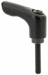 KIPP - #10-32, 0.55" Hub Diam, Zinc Die Cast (Steel Components) Threaded Stud Adjustable Clamping Handle - 0.98" Stud Length, 1.85" OAL, 1.22" High - Benchmark Tooling