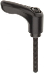 KIPP - #10-32, 0.55" Hub Diam, Zinc Die Cast (Steel Components) Threaded Stud Adjustable Clamping Handle - 1.38" Stud Length, 1.85" OAL, 1.22" High - Benchmark Tooling