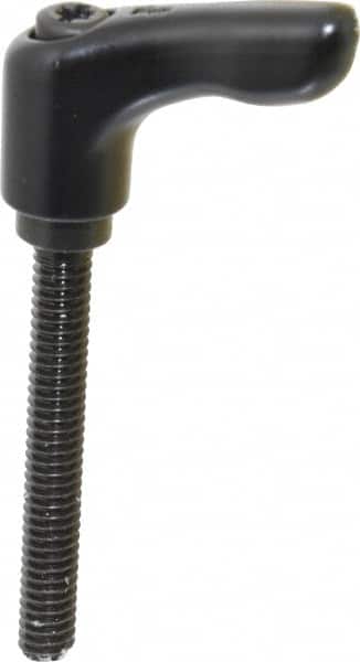 KIPP - 1/4-20, 0.55" Hub Diam, Zinc Die Cast (Steel Components) Threaded Stud Adjustable Clamping Handle - 1.97" Stud Length, 1.85" OAL, 1.22" High - Benchmark Tooling