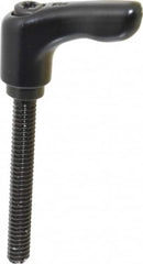 KIPP - 1/4-20, 0.55" Hub Diam, Zinc Die Cast (Steel Components) Threaded Stud Adjustable Clamping Handle - 1.97" Stud Length, 1.85" OAL, 1.22" High - Benchmark Tooling