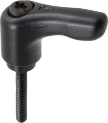KIPP - M4 x 0.7, 13mm Hub Diam, Zinc Die Cast (Steel Components) Threaded Stud Adjustable Clamping Handle - 25mm Stud Length, 47mm OAL, 31mm High - Benchmark Tooling