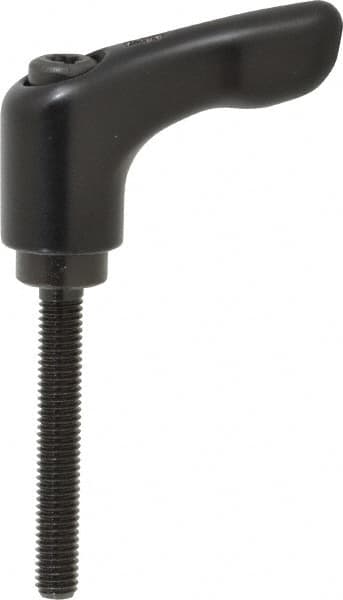 KIPP - M5 x 0.8, 13mm Hub Diam, Zinc Die Cast (Steel Components) Threaded Stud Adjustable Clamping Handle - 35mm Stud Length, 47mm OAL, 31mm High - Benchmark Tooling