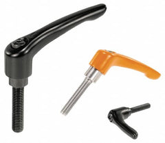 KIPP - #10-32, 0.55" Hub Diam, Zinc Die Cast (Stainless Steel Components) Stud Type Adjustable Clamping Handle - 0.78" Stud Length, 1.85" OAL, 1.22" High - Benchmark Tooling