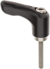 KIPP - M4 x 0.7, 13mm Hub Diam, Zinc Die Cast (Stainless Steel Components) Stud Type Adjustable Clamping Handle - 25mm Stud Length, 47mm OAL, 31mm High - Benchmark Tooling