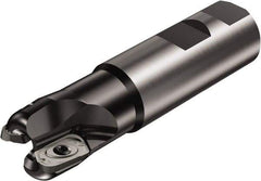 Sandvik Coromant - 1" Cut Diam, 12mm Max Depth of Cut, 1" Shank Diam, 4" OAL, Indexable Square Shoulder End Mill - Multiple Insert Styles, Weldon Shank, 90° Lead Angle, Through Coolant, Series CoroMill 790 - Benchmark Tooling