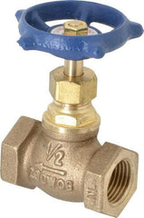 Legend Valve - 1/2" Pipe, FNPT Ends, Brass Rising Stem Globe Valve - Bronze Disc, Bolted Bonnet, 200 psi WOG, 125 psi WSP, Class 125 - Benchmark Tooling