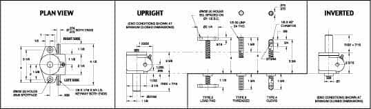 Joyce/Dayton - 1/4 Ton Capacity, 3" Lift Height, Upright Mechanical Screw Actuator - Top Plate - Benchmark Tooling