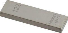 Mitutoyo - 0.122" Rectangular Steel Gage Block - Accuracy Grade 0, Includes Certificate of Inspection - Benchmark Tooling