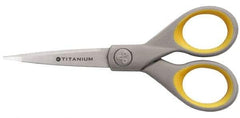 Clauss - 2" LOC, 5" OAL Titanium Standard Scissors - Ambidextrous, Straight Handle, For General Purpose Use - Benchmark Tooling