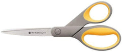 Clauss - 3-1/4" LOC, 8" OAL Titanium Standard Shears - Ambidextrous, Straight Handle, For General Purpose Use - Benchmark Tooling