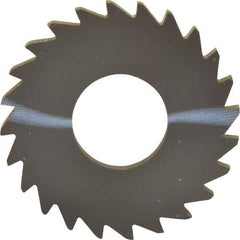 Made in USA - 1-1/4" Diam x 1/8" Blade Thickness x 1/2" Arbor Hole Diam, 24 Tooth Slitting and Slotting Saw - Arbor Connection, Right Hand, Uncoated, Solid Carbide, Concave Ground - Benchmark Tooling