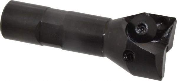 Value Collection - 1-1/4" Cut Diam, 21/32" Max Depth of Cut, 3/4" Shank Diam, 3-1/4" OAL, Indexable Square Shoulder End Mill - TPC 32..., TPG 32., TPU 32. Inserts, Weldon Shank - Benchmark Tooling