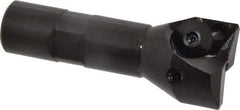 Value Collection - 1-1/4" Cut Diam, 21/32" Max Depth of Cut, 3/4" Shank Diam, 3-1/4" OAL, Indexable Square Shoulder End Mill - TPC 32..., TPG 32., TPU 32. Inserts, Weldon Shank - Benchmark Tooling