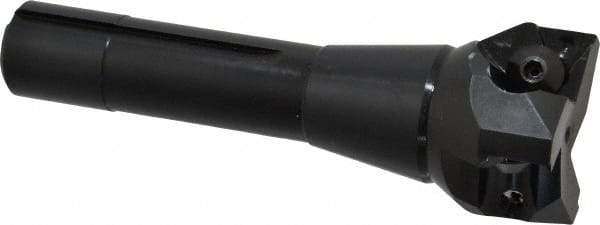 Value Collection - 2" Cut Diam, 0.656" Max Depth of Cut, 5-37/64" OAL, Indexable Square Shoulder End Mill - TPC 32..., TPG 32., TPU 32. Inserts, R8 - Benchmark Tooling