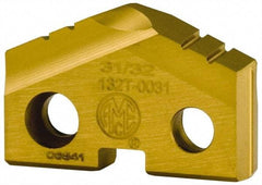 Allied Machine and Engineering - 19.5mm Diam x 5/32" Thick, Seat Code 1, Flat Bottom Spade Drill Insert - TiN Coated, Cobalt, Grade Super Cobalt, Series T-A - Benchmark Tooling