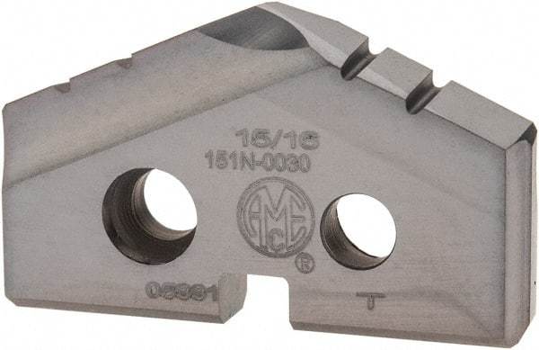 Allied Machine and Engineering - 15/16" Diam x 5/32" Thick, Seat Code 1, 132° Included Angle Spade Drill Insert - TiCN Coated, Cobalt, Grade Super Cobalt, Series T-A - Benchmark Tooling