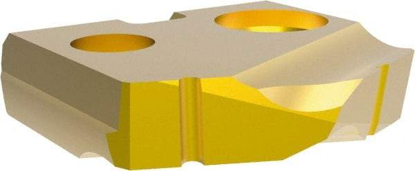 Allied Machine and Engineering - 3/8" Diam x 3/32" Thick, Seat Code Y, 132° Included Angle Spade Drill Insert - TiN Coated, Cobalt, Series T-A - Benchmark Tooling