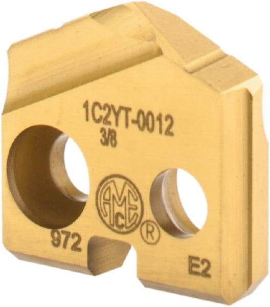 Allied Machine and Engineering - 3/8" Diam x 3/32" Thick, Seat Code Y, 132° Included Angle Spade Drill Insert - TiN Coated, Carbide, Grade K20, Series T-A - Benchmark Tooling