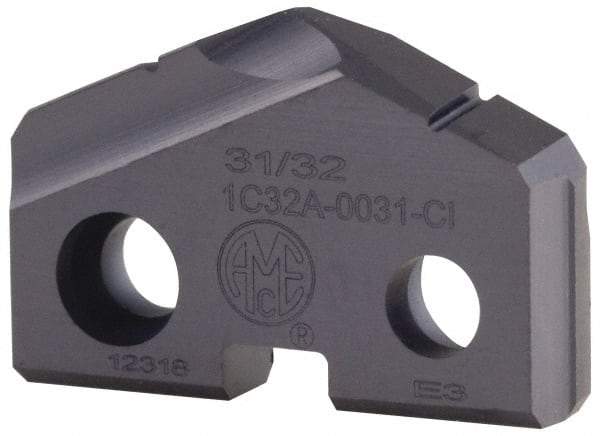 Allied Machine and Engineering - 19mm Diam x 5/32" Thick, Seat Code 1, 132° Included Angle Spade Drill Insert - TiAlN Coated, Carbide, Grade K20, Series T-A - Benchmark Tooling