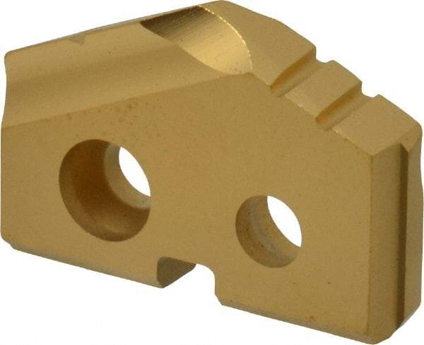 Allied Machine and Engineering - 41/64" Diam x 1/8" Thick, Seat Code 0, 132° Included Angle Spade Drill Insert - TiN Coated, Carbide, Grade P40, Series T-A - Benchmark Tooling