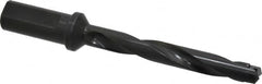 Allied Machine and Engineering - Series 1, 45/64 to 15/16" Diam, 1" Diam Straight Shank with Flange, Helical Flute Spade Drill - 4-5/8" Max Depth, 6-15/64" Body Length, 8-3/8" OAL, Intermediate Length, Through Coolant - Benchmark Tooling