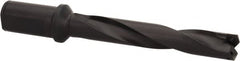 Allied Machine and Engineering - Series 2, 31/32 to 1-3/8" Diam, 1-1/4" Diam Straight Shank with Flange, Helical Flute Spade Drill - 5-3/8" Max Depth, 7-13/64" Body Length, 9-11/32" OAL, Intermediate Length, Through Coolant - Benchmark Tooling