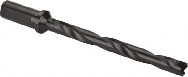 Allied Machine and Engineering - Series 1, 45/64 to 15/16" Diam, 1" Diam Straight Shank with Flange, Helical Flute Spade Drill - 6-5/8" Max Depth, 8-15/64" Body Length, 10-3/8" OAL, Standard Length, Through Coolant - Benchmark Tooling
