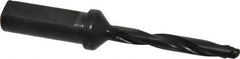 Allied Machine and Engineering - Series Y, 3/8 to 27/64" Diam, 3/4" Diam Straight Shank with Flange, Helical Flute Spade Drill - 2-3/8" Max Depth, 3-5/8" Body Length, 5-9/16" OAL, Standard Length, Through Coolant - Benchmark Tooling