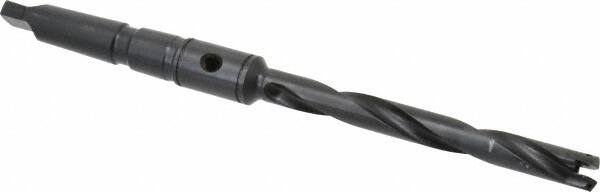 Allied Machine and Engineering - Series 0, 33/64 to 11/16" Diam, 2MT Taper Shank, Helical Flute Spade Drill - 4-1/2" Max Depth, 6-49/64" Body Length, 9-19/32" OAL, Extended Length, Through Coolant - Benchmark Tooling