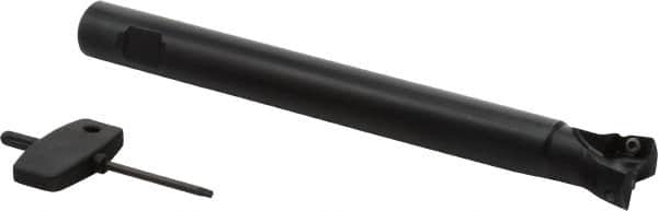 Seco - 93° Lead Angle, 1" Min Cut Diam, 0.28" Max Depth of Cut, Indexable Chamfer and Angle End Mill - 2 Inserts, XO.. 1204.. Insert Style, 7.87" Overall Length, Through Coolant, Straight Shank - Benchmark Tooling