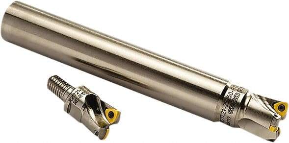 Seco - 3/4" Cut Diam, 0.27" Max Depth, 3/4" Shank Diam, Cylindrical Shank Indexable High-Feed End Mill - Screw Holding Method, R217.21 Toolholder, Through Coolant - Benchmark Tooling