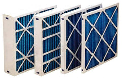 Made in USA - 14" Noml Height x 24" Noml Width x 1" Noml Depth, 30 to 35% Capture Efficiency, Wire-Backed Pleated Air Filter - MERV 8, Synthetic with Antimicrobial Protection, Integrated Beverage Board Frame, 300 Max FPM, 730 CFM, For Any Unit - Benchmark Tooling