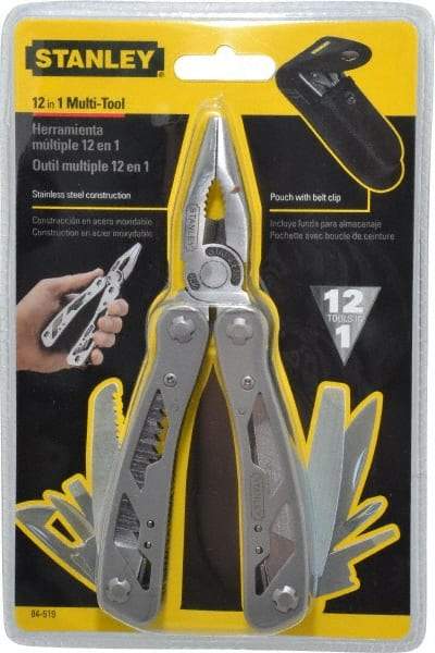 Stanley - 12 Piece, Multi-Tool Set - 6-1/2" OAL, 4-1/8" Closed Length - Benchmark Tooling