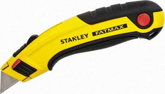 Stanley - Retractable Utility Knife - 60mm Blade, Yellow & Black Aluminum Handle, 5 Blades Included - Benchmark Tooling