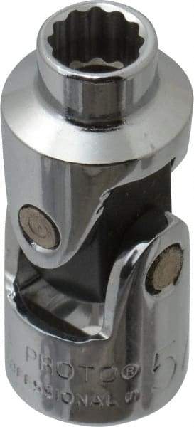 Proto - 1/2", 3/8" Drive, Standard Hand Socket - 12 Points, 1-3/4" OAL, Alloy Steel, Chrome Finish - Benchmark Tooling