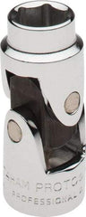 Proto - 3/8" Drive, Standard Hand Socket - 6 Points, 1-3/4" OAL, Alloy Steel, Chrome Finish - Benchmark Tooling