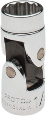 Proto - 1/2", 3/8" Drive, Hand Socket - 12 Points, 2" OAL, Chrome Finish - Benchmark Tooling