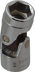 Proto - 1/2", 3/8" Drive, Standard Hand Socket - 6 Points, 1-3/4" OAL, Alloy Steel, Chrome Finish - Benchmark Tooling