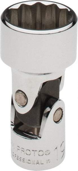 Proto - 3/8" Drive, Standard Hand Socket - 12 Points, 2-3/32" OAL, Alloy Steel, Chrome Finish - Benchmark Tooling