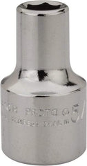 Proto - 5/16", 1/2" Drive, Standard Hand Socket - 6 Points, 1-31/64" OAL, Alloy Steel, Chrome Finish - Benchmark Tooling