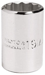 Proto - 1/2" Drive, Standard Hand Socket - 12 Points, 2-1/4" OAL, Alloy Steel, Chrome Finish - Benchmark Tooling