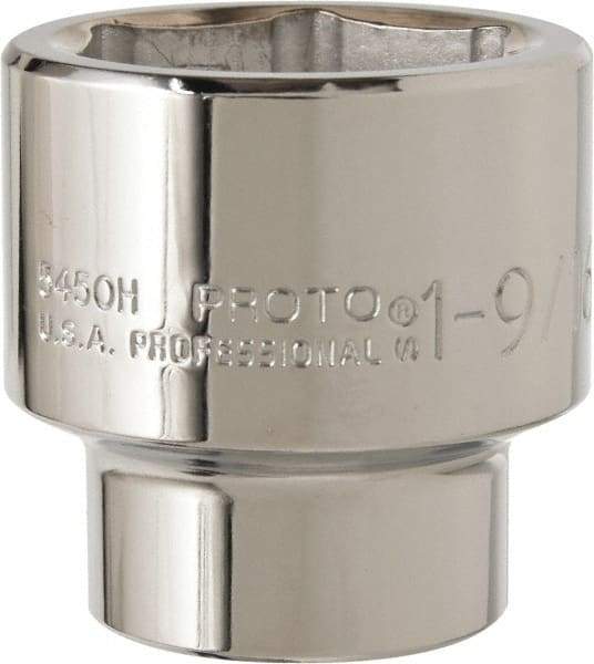 Proto - 1-9/16", 1/2" Drive, Standard Hand Socket - 6 Points, 2-1/4" OAL, Alloy Steel, Chrome Finish - Benchmark Tooling