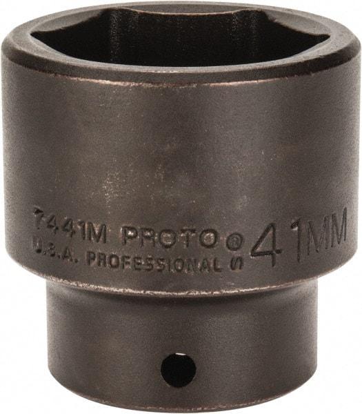 Proto - 1/2" Drive 41mm Standard Impact Socket - 6 Points, 2-3/8" OAL - Benchmark Tooling