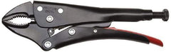 Proto - 9-1/4" OAL Curved Jaw Locking Pliers - 25/64" Jaw Width, 1-1/2" Jaw Depth, 2-23/64" Jaw Opening, Standard Handle - Benchmark Tooling