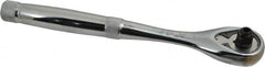 Proto - 3/8" Drive Pear Head Aerospace Ratchet - Chrome Finish, 8-1/2" OAL, 45 Gear Teeth, Standard Head - Benchmark Tooling