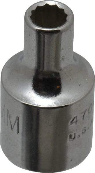 Proto - 1/4" Drive, Standard Hand Socket - 12 Points, 7/8" OAL, Alloy Steel, Chrome Finish - Benchmark Tooling