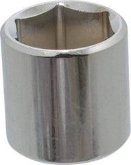 Proto - 1/4" Drive, Standard Hand Socket - 6 Points, 7/8" OAL, Alloy Steel, Chrome Finish - Benchmark Tooling