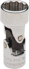 Proto - 7/16", 1/4" Drive, Standard Hand Socket - 12 Points, 1-13/32" OAL, Alloy Steel, Chrome Finish - Benchmark Tooling